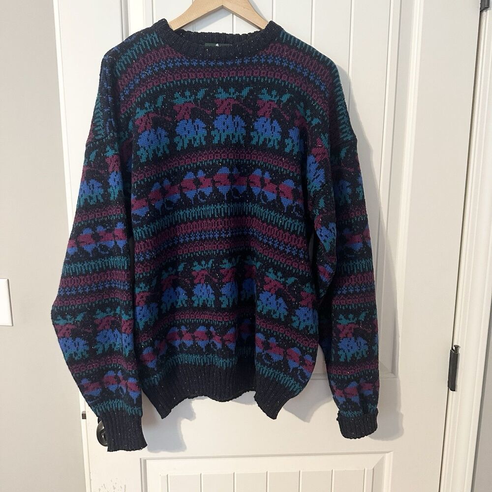 Vintage Hunt Club Wool Blend Geometric Sweater Men’s XL Tall XLT